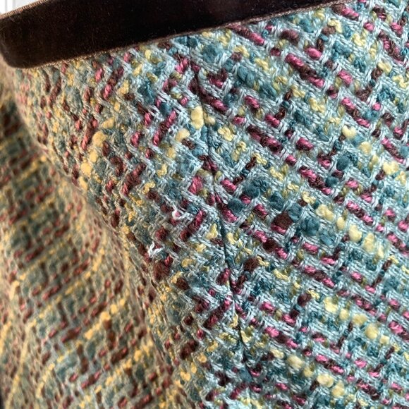 Tapemeasure Vintage Y2K Blue PInk Tweed Pastel Skirt Bow Detail Slit w Slip - 18 - Picture 8 of 16
